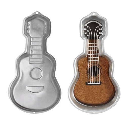 Guitar Cake Pan, Kids 3D Birthday Cake Pan， Aluminum Alloy Cake Molds Nonstick Baking Tools - Image 2